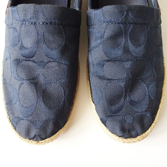 Coach Mellow Blue Canvas Espadrille Flats 9 - Picture 4 of 10